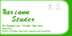 mariann studer business card